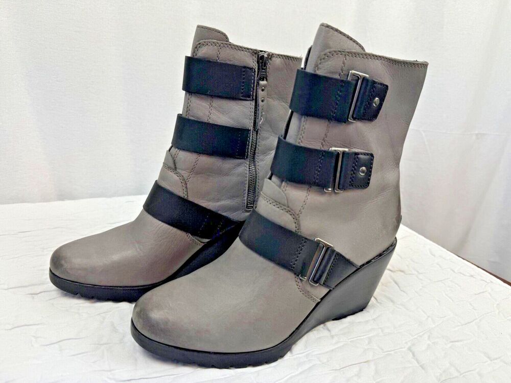 Sorel After Hours Wedge Moto Boot, Leather, Anthropologie, Women's‎ 9